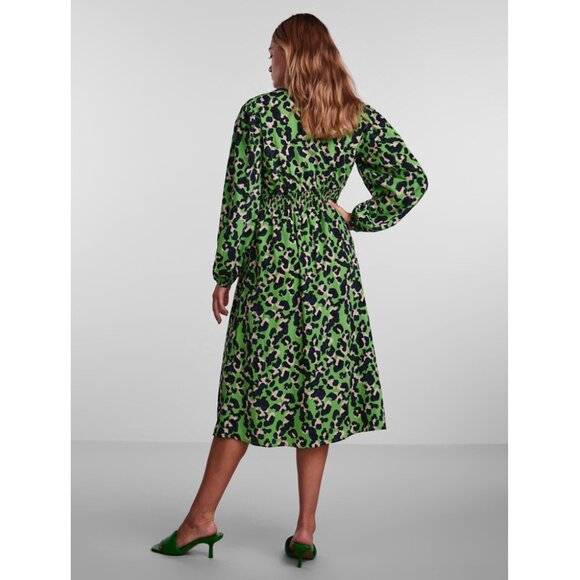 Pieces leopard print long sleeve midi dress - Picture 4 of 11
